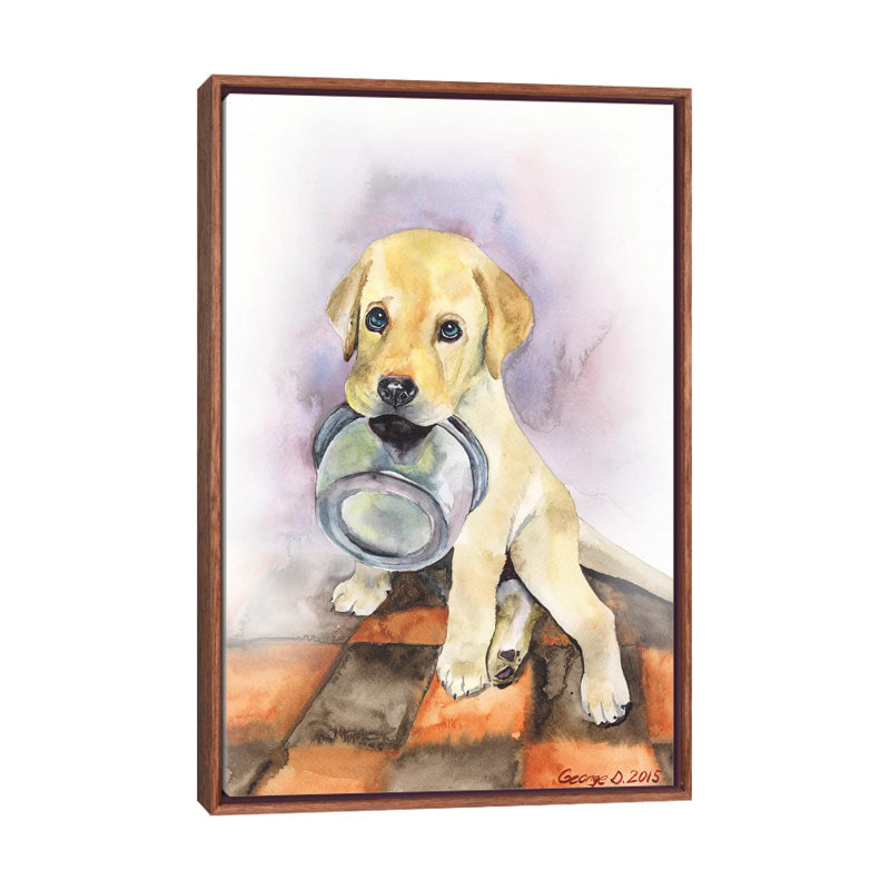Labrador Labrador par George Dyachenko - reproduction, H 40 po x l 26 po x P 1,5 po, Toile avec cadre en bois classique