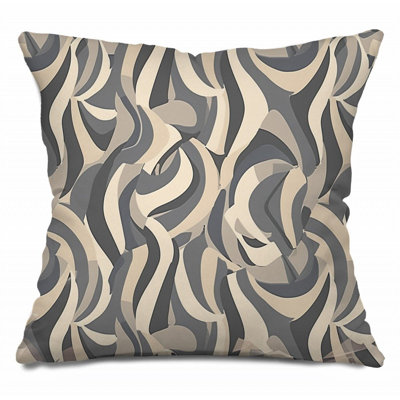  Abstract Cotton Blend Reversible Throw Pillow