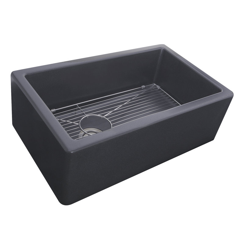 Reinart 30'' L Single Basin Kitchen Sink, Gray