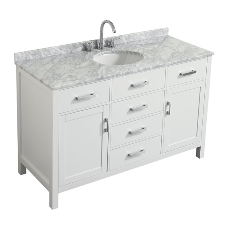 Ensemble de meuble-lavabo simple 55 po Bristol, Blanc