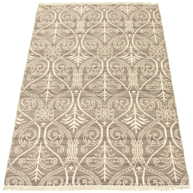 Tapis décoratif en laine noué à la main de conception unique 5 pi 1 po x 8 pi 1 po Bulerin noué à la main