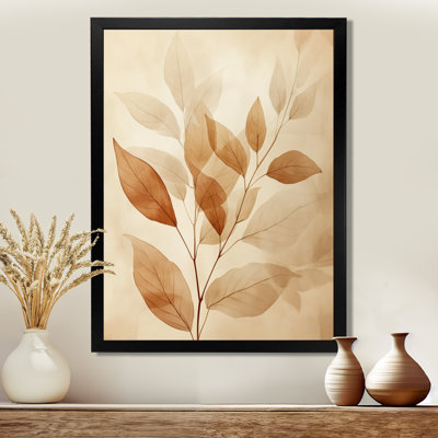 Feuilles d'automne beiges II - Tableau encadré