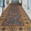 Hand-Knotted High-Quality Blue and Gold Runner