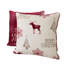 Housse de coussin Merry Christmas Renne rouge, lin blanc cassé 20 po