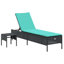  Ensemble de chaises longues de patio noir, bleu-690919992-690919997
