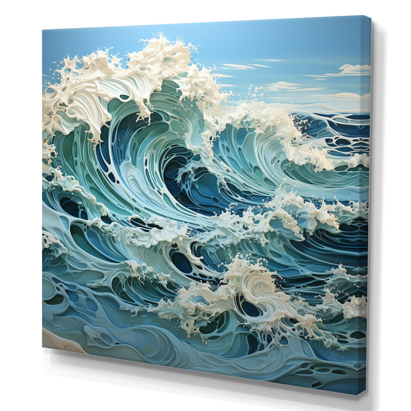 Blue Kinetic Waves IV - Imprimé, Toile tendue, H 24 po x l 24 po x P 1 po