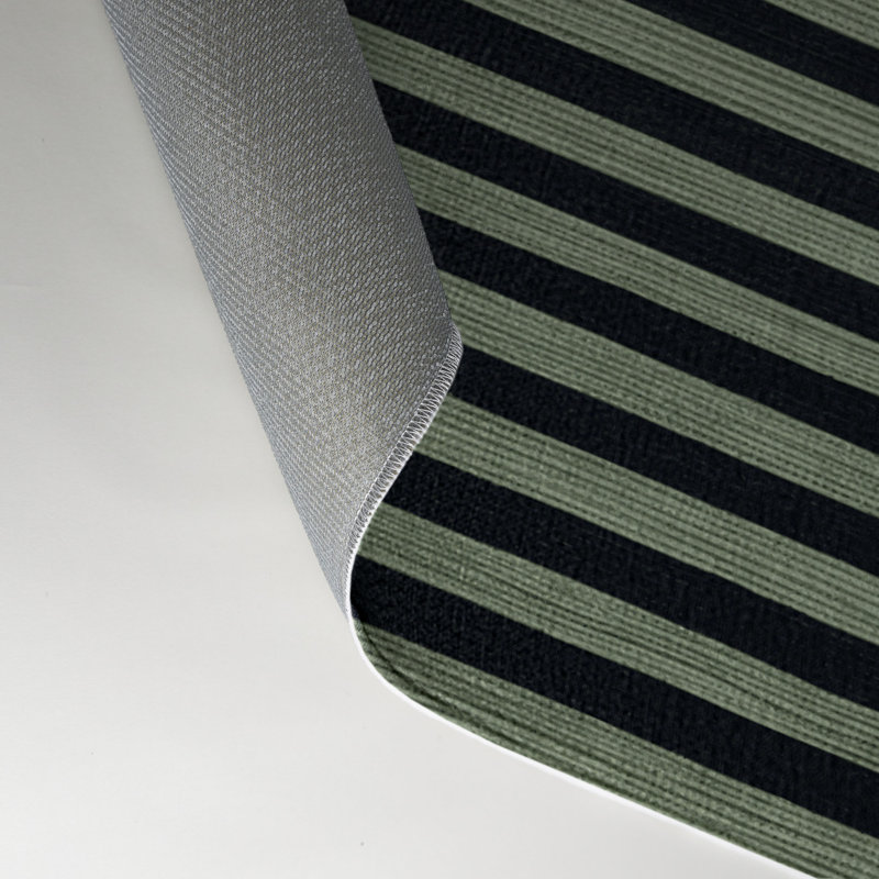 HorizontalStripes Green Indoor and Outdoor Area Rug, Rectangle 9' x 12'