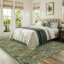 Tapis lavable floral vert / gris 6 x 9 avec envers antidérapant - tapis durable à poils courts pour le salon, la chambre à coucher, la salle à manger ou le bureau-996999394