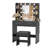 31.5" Makeup Vanity Set with Vanity Stool, 3-Color LED Mirror, Power Outlet, Hair Dryer Holder, 2 Drawers-1384848953-1392411452