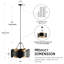 6-Light 24"W Matte Black Modern Drum Chandelier  With Iron Shade For  Bedroom Or Living Room
