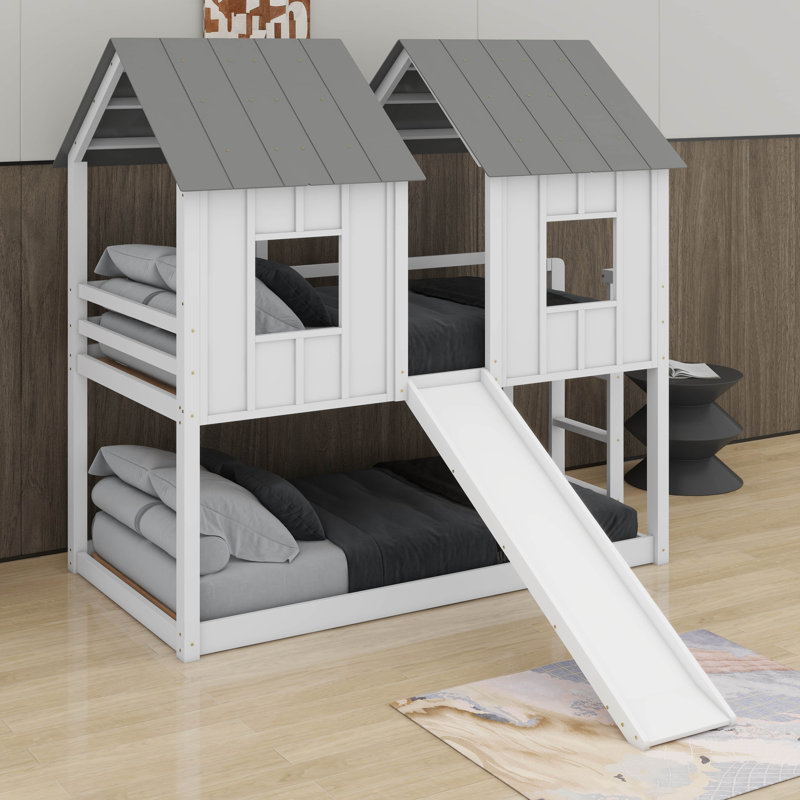 Twin Over Twin Bunk Bed With Slide