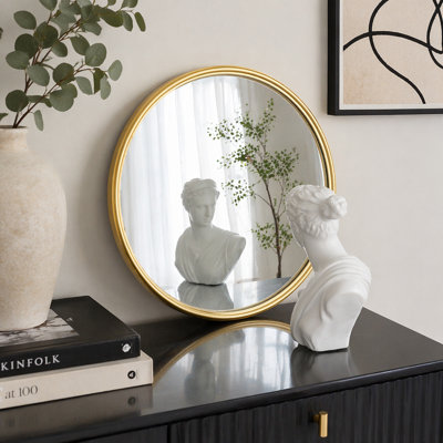 Gold Round Mirror