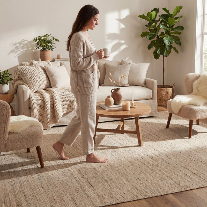  Elanisse Solid Wool Rug, Rectangle 7'6" x 9'6"