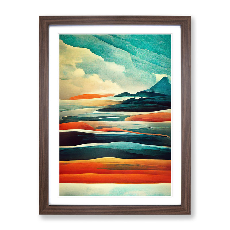 Mountain - Framed Print, 46cm H x 34cm W x 2cm D, Walnut