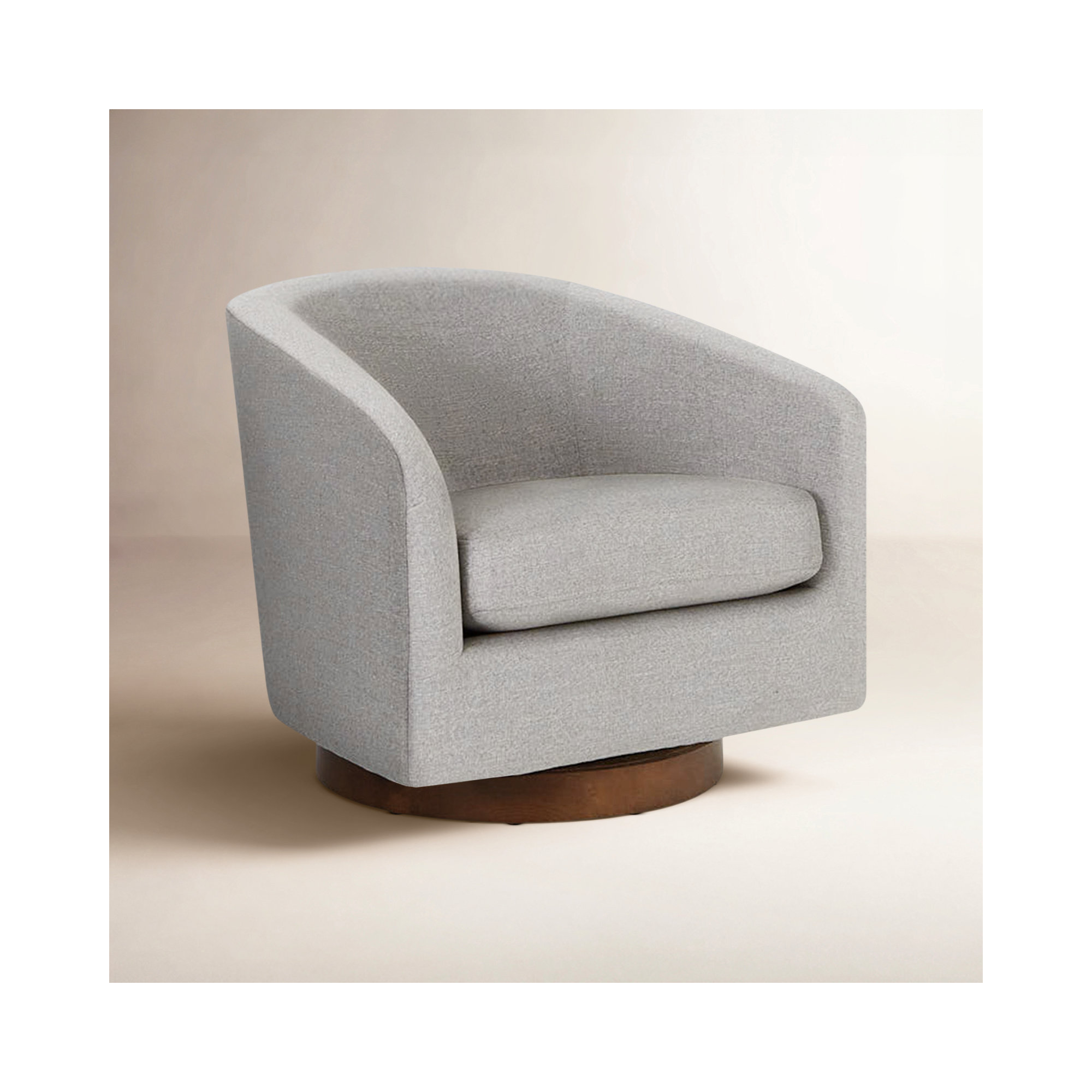Bennett Upholstered Swivel Barrel Chair, Fredrickson Marble Basketweave