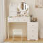 Bureau de coiffeuse Fashion avec miroir et lumières pour maquillage et fauteuil rembourré