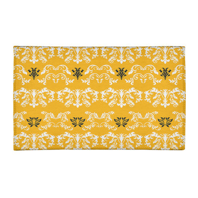 Tapis jaune / blanc Damask