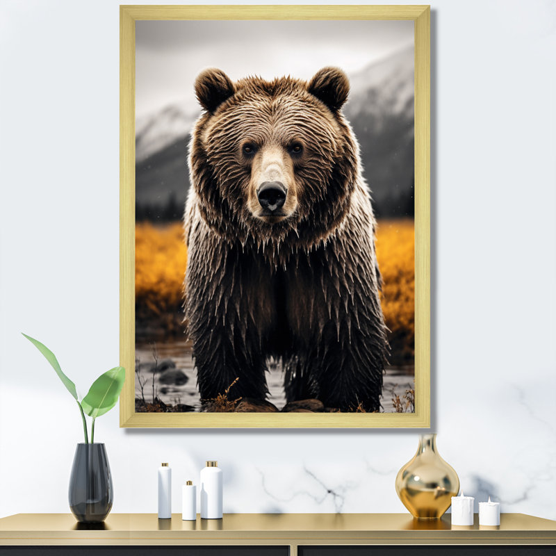 «Avryl Bear Mighty Bear I», reproduction d'art sur toile, H 20 po x l 12 po x P 1 po, Or