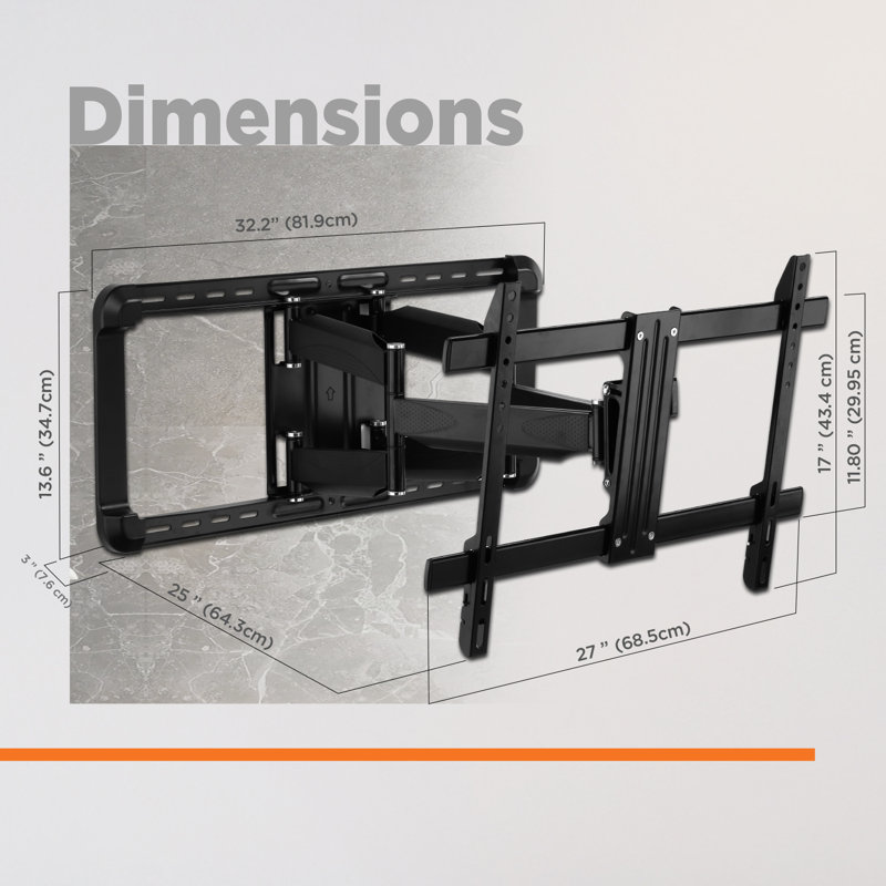 ProMounts Premium  Articulating/Full Motion TV Wall Mount for 37" to 100" Screens, Holds up to 150 lbs.