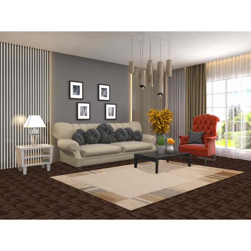 Solid Beige Gabbeh Indian Area Rug