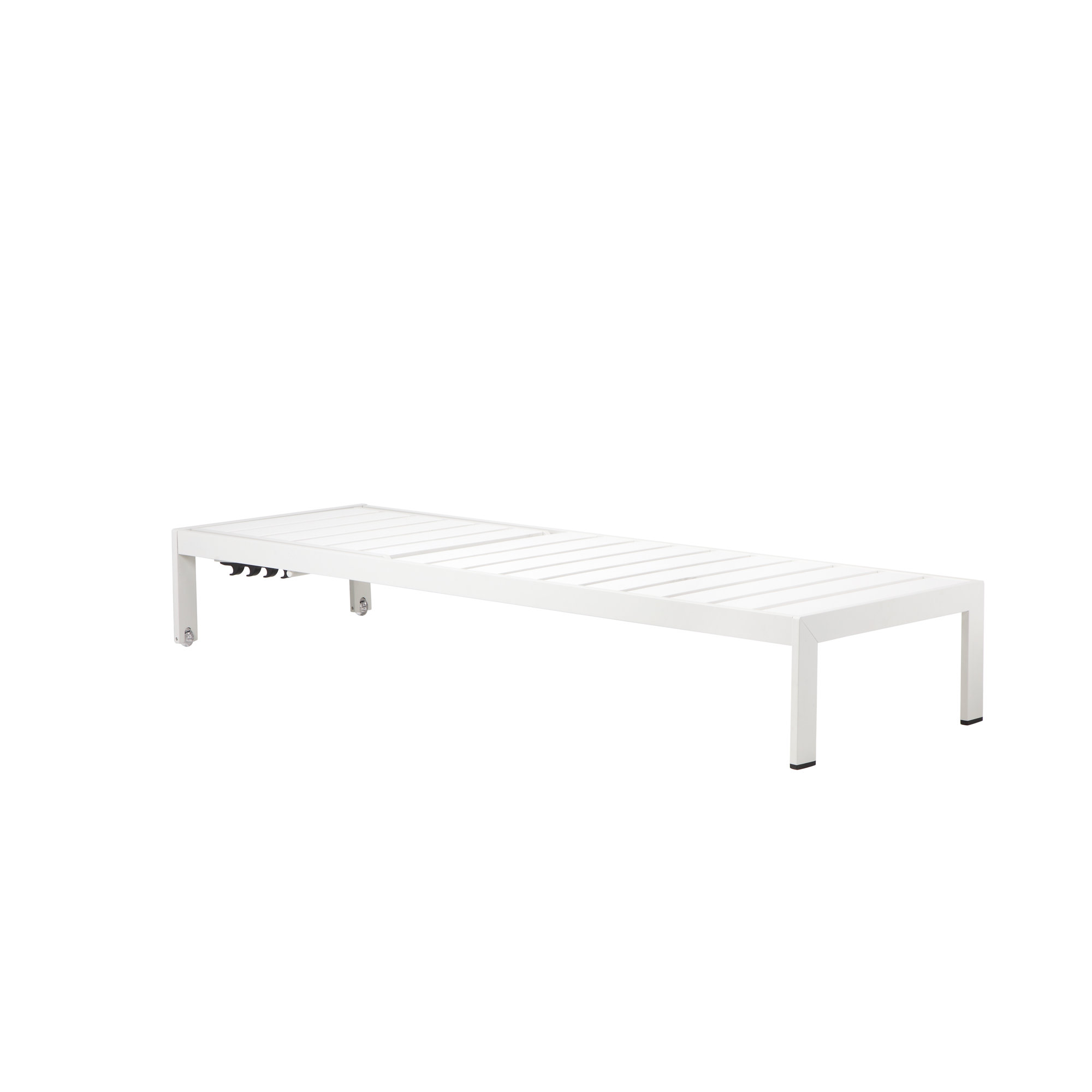Aynura 26'' Outdoor Metal Chaise Lounge,  White Frame/White Seat