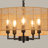 Aarzo 19.7" 5-Light Boho Dimmable Drum Chandelier with Hand-Woven Rattan Shade and Adjustable Chain for Dining & Living Room