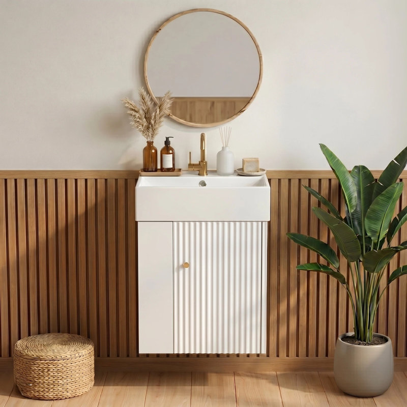 Gabrielle 21.6 Single Bathroom Vanity with Ceramic Top, White