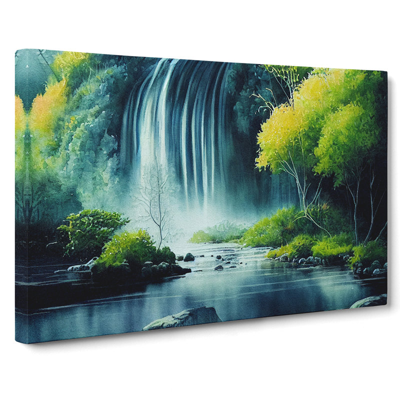 Lush Waterfall Vol.5 - Wrapped Canvas, 50cm H x 76cm W x 3cm D