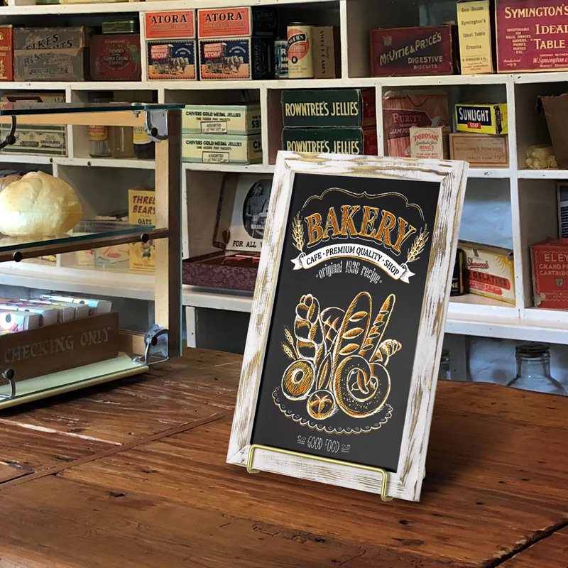 Wood Frame Chalkboard Sign W/ Easel Stand