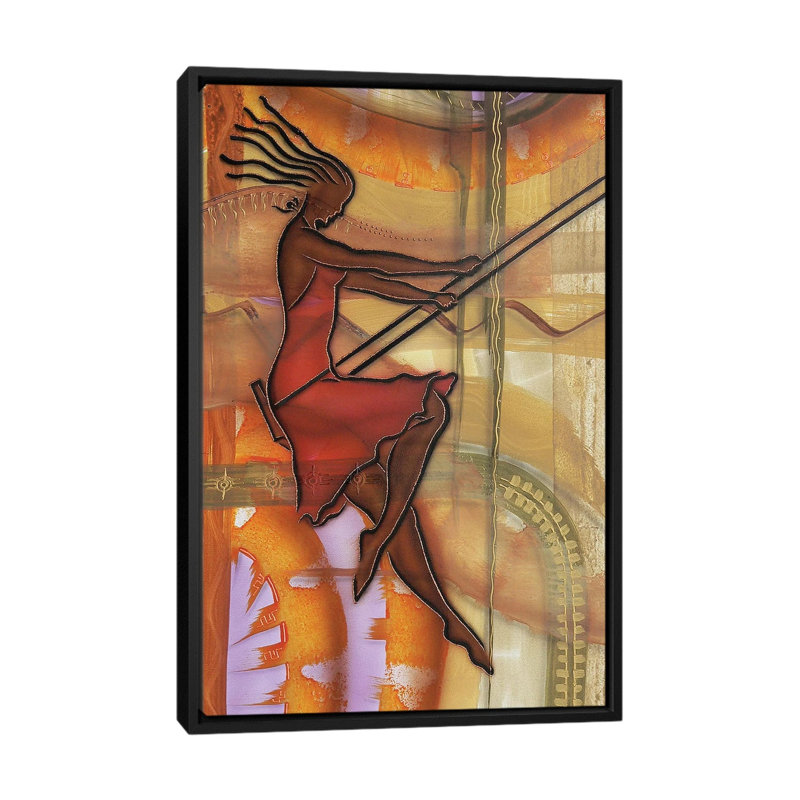 «Carefree» par Fred Odle - impression, Pas de tapis, H 26 po x l 18 po x 1,5 po, Toile avec cadre noir
