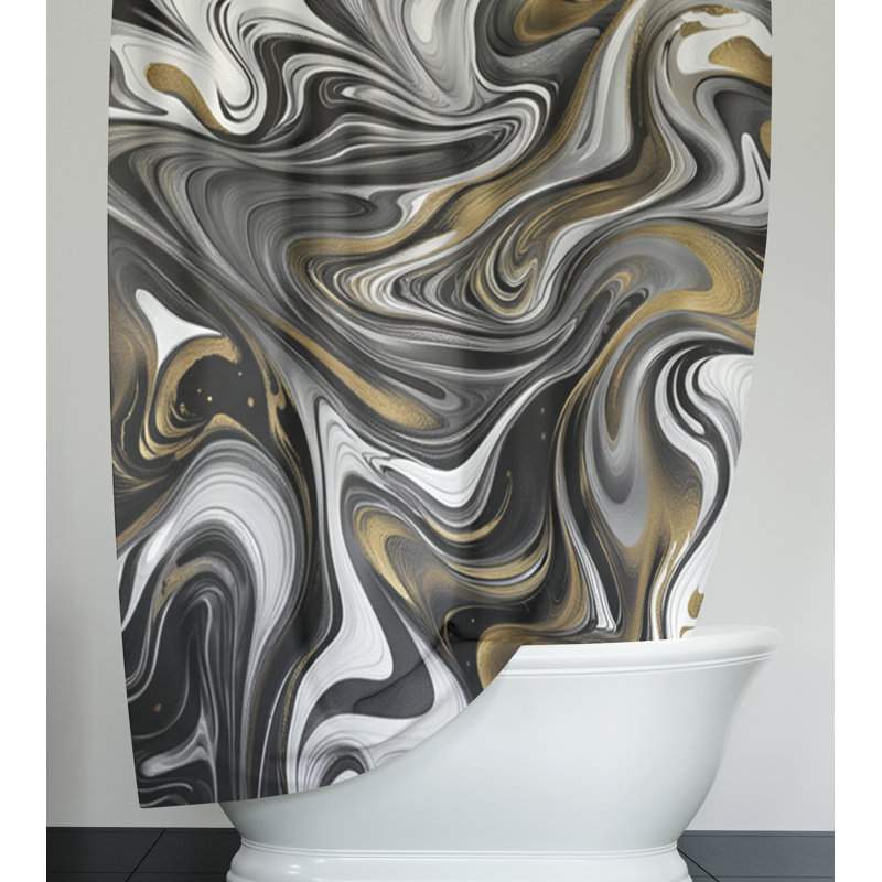 Abstract Shower Curtain, 83" H x 70" W