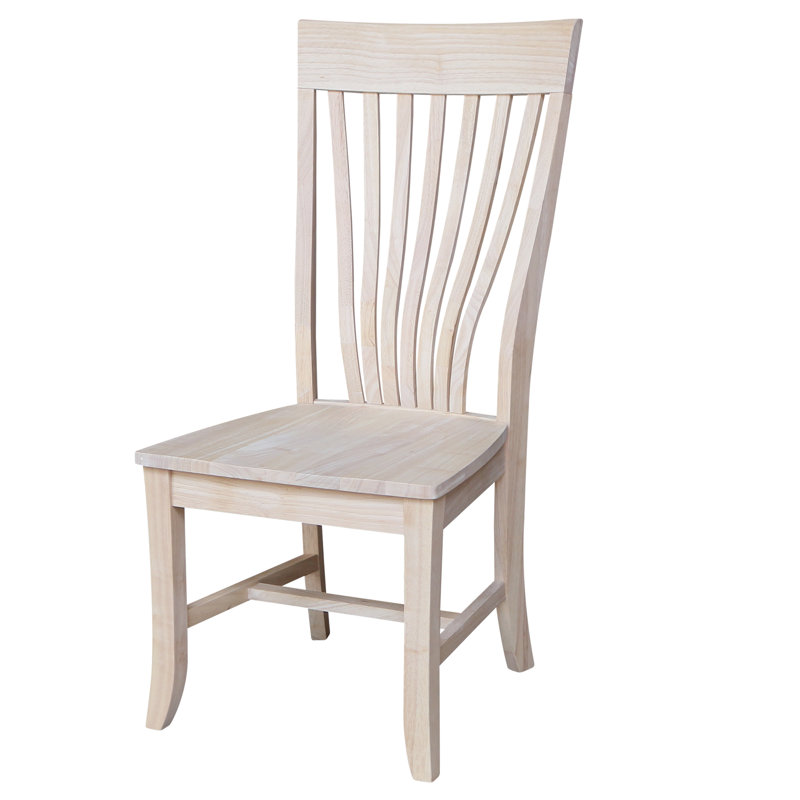 Coggins Solid Wood Slat Back Side Chair, Unfinished