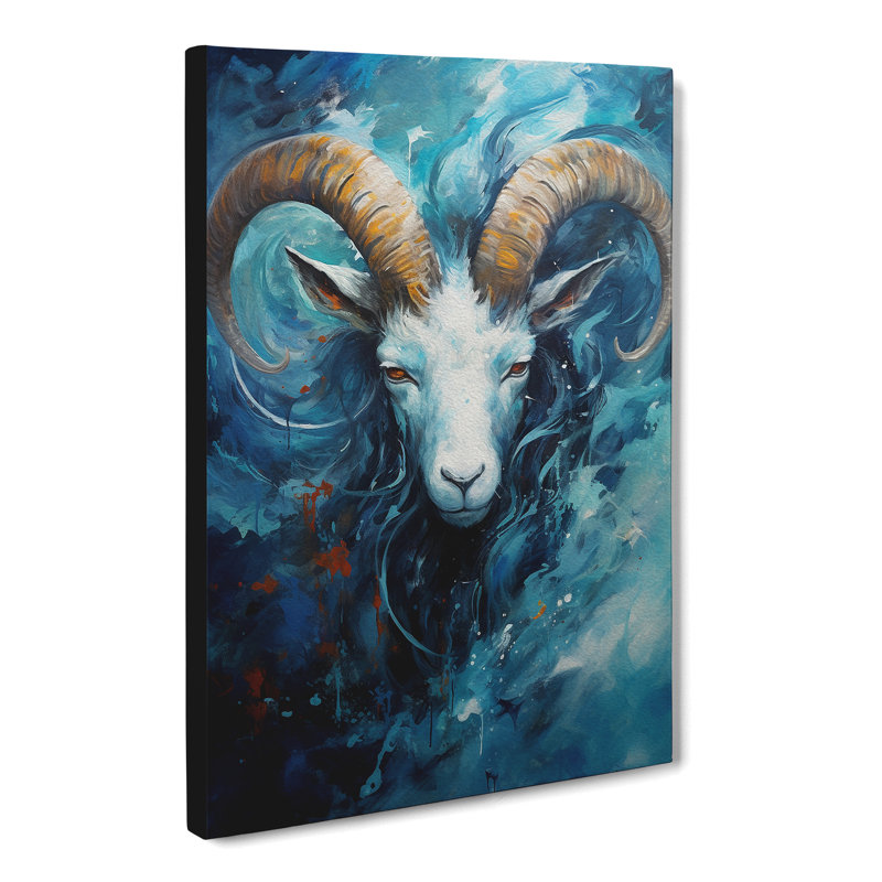 Capricorn Zodiac Action Painting - Wrapped Canvas, 60cm H x 40cm W x 3cm D