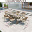 Ensemble de 6 chaises de patio empilables avec ensemble de table extensible
