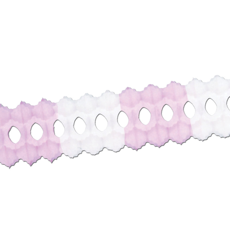 Guirlande de fantaisie, Rose / blanc, 1 pi