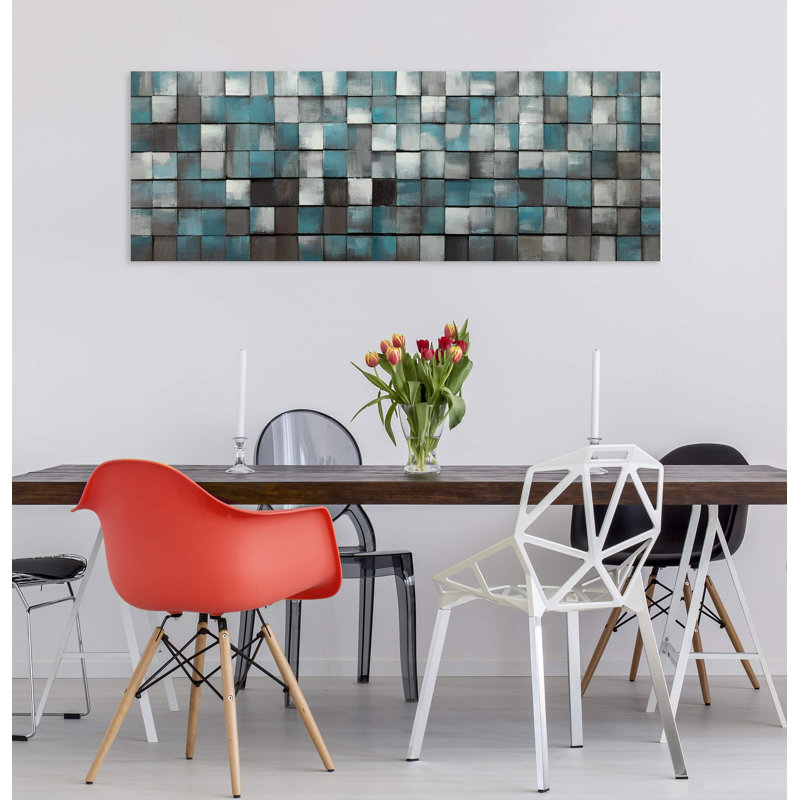 Calm of the Blue Print on Wood