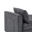 Lit convertible à 2 places, gris avec lit escamotable dissimulé, dossier pliable et poches latérales pour magazines, petite chambre d'amis convenant à un espace de vie compact