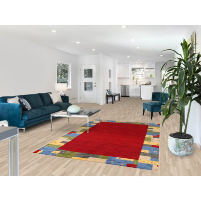 Red Gabbeh Indian Area Rug