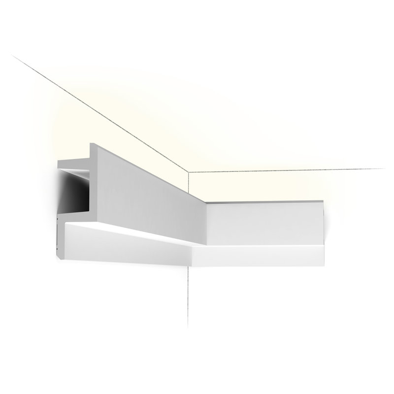 Moulure couronnée en polyuréthane blanc uni apprêté 5-1 / 2 po x 2 po x 78-3 / 4 po, 1 Pack