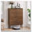 Independent Shoe Cabinet, 23.62-Inch Walnut Shoe Storage Cabinet,, Fence Shoe Cabinet With 2 Flip Drawers