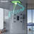 16 Inch Ceiling Rain Black Shower Head with Handheld Spray Thermostatic Rainfall Shower System Set