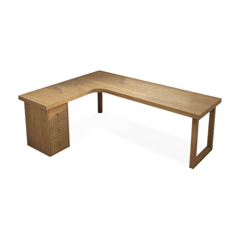 Bureaux en bois massif en L de couleur bois, H 29,53 po x l 78,74 po x P 55,12 po, Retour à gauche