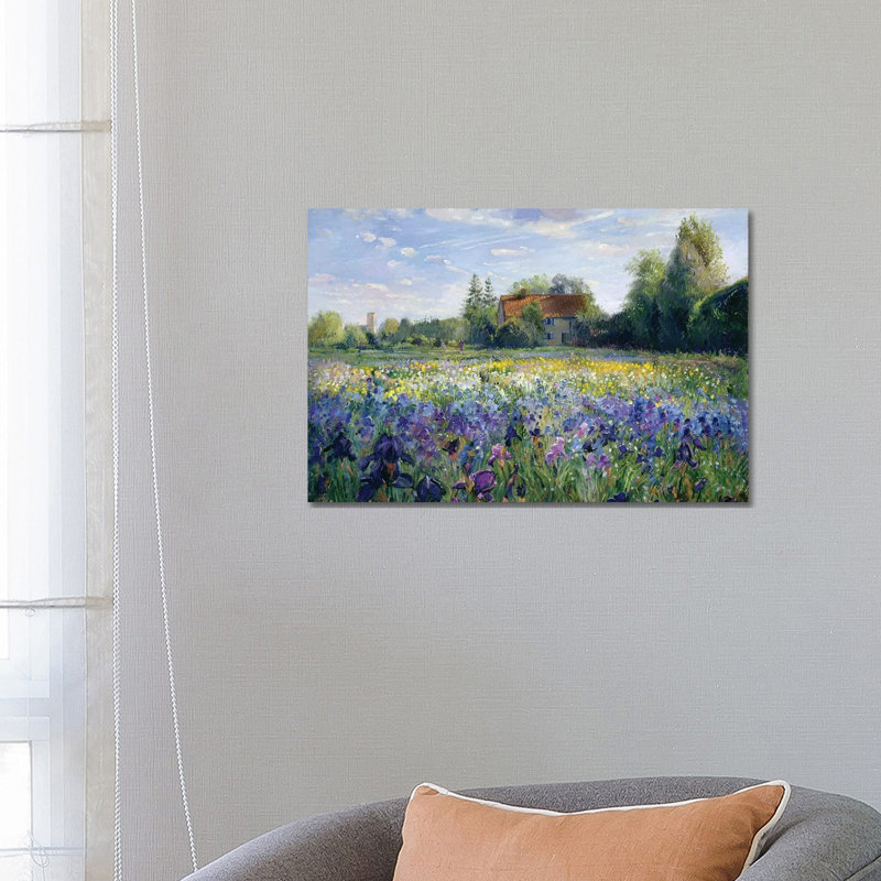 Evening At The Iris Field by Timothy Easton - Wrapped Canvas Painting, 30.48 cm H x 45.72 cm W