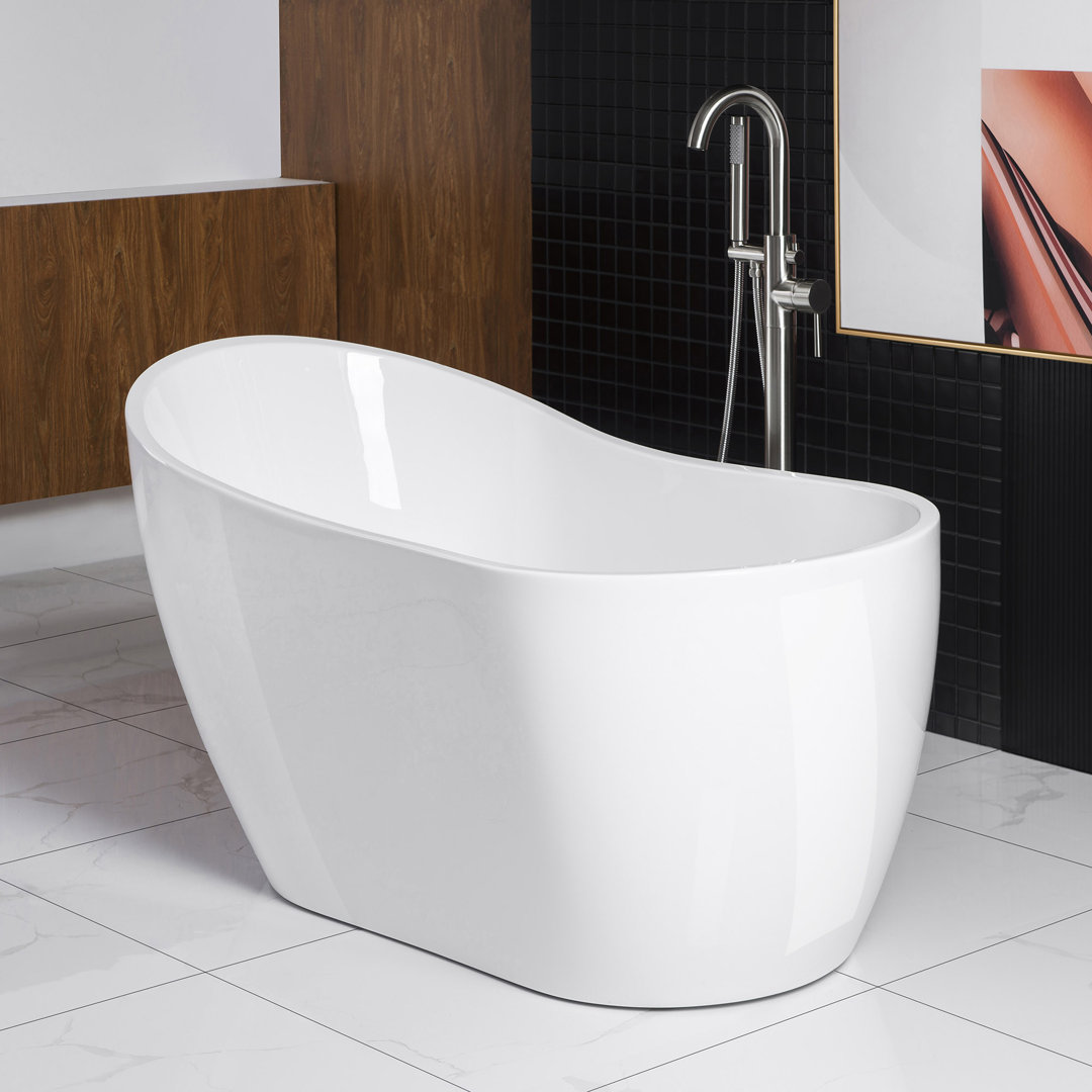 54'' x 29'' Freestanding Soaking Acrylic Bathtub WoodBridge