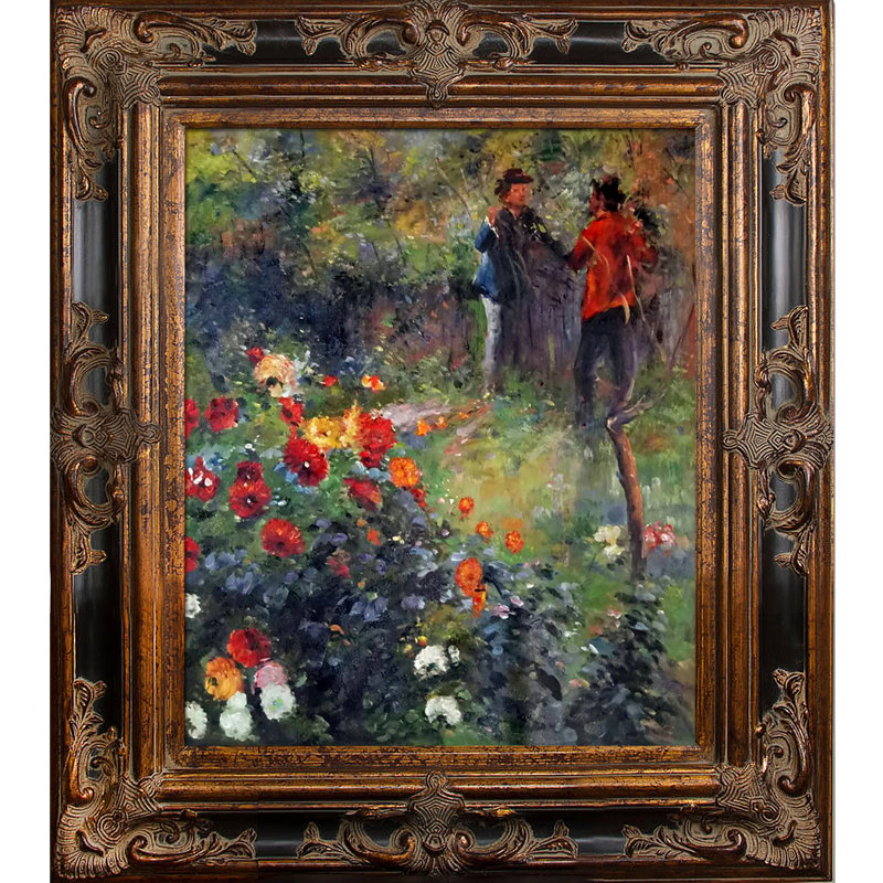 «Garden in the Rue Cortot Montmartre», peinture encadrée, H 27,5 po x l 23,5 po x P 2 po, Stiletto brossé