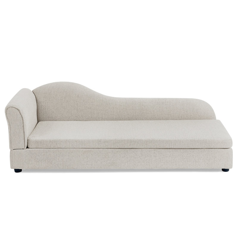 Modern Irregular Wave Backrest Oversized Pet Sofa, Beige