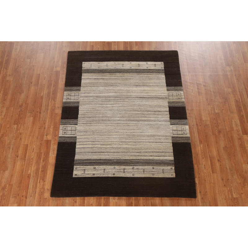 Tapis oriental en laine Gabbeh noué à la main 4 pi 11 po x 6 pi 6 po