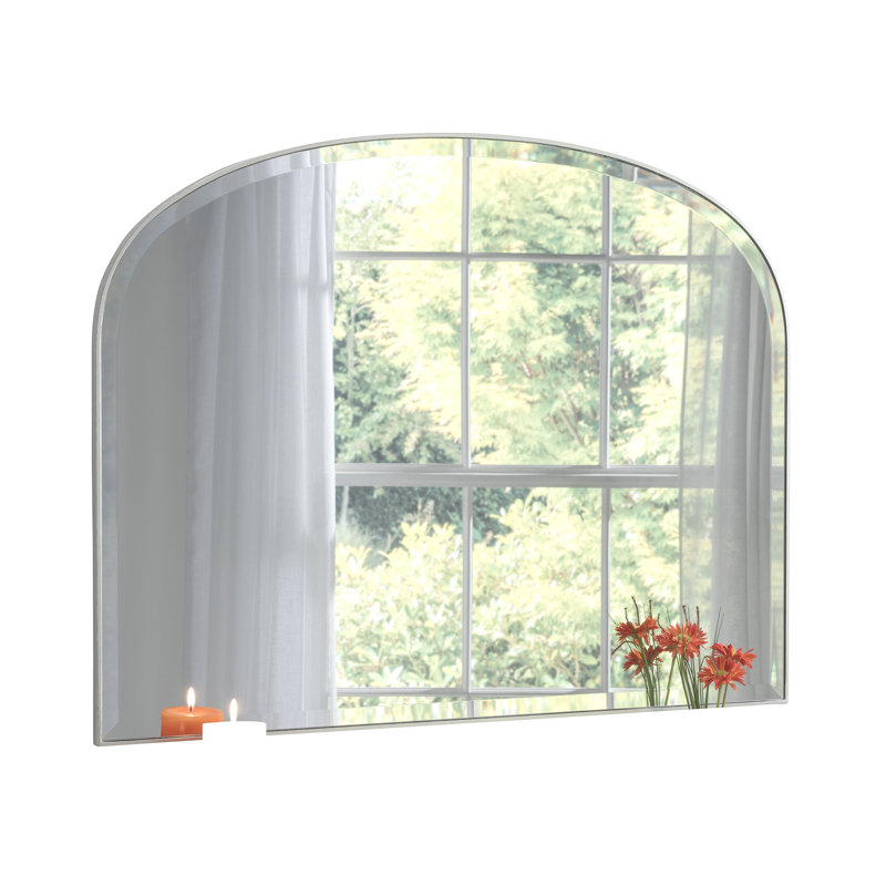 Drumourne Simple Arched Overmantle Mirror, Silver