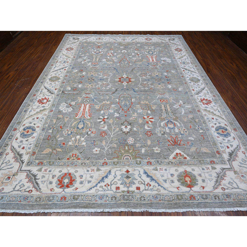Tapis oriental Sharha noué à la main 9 pi 2 po x 11 pi 10 po Heris