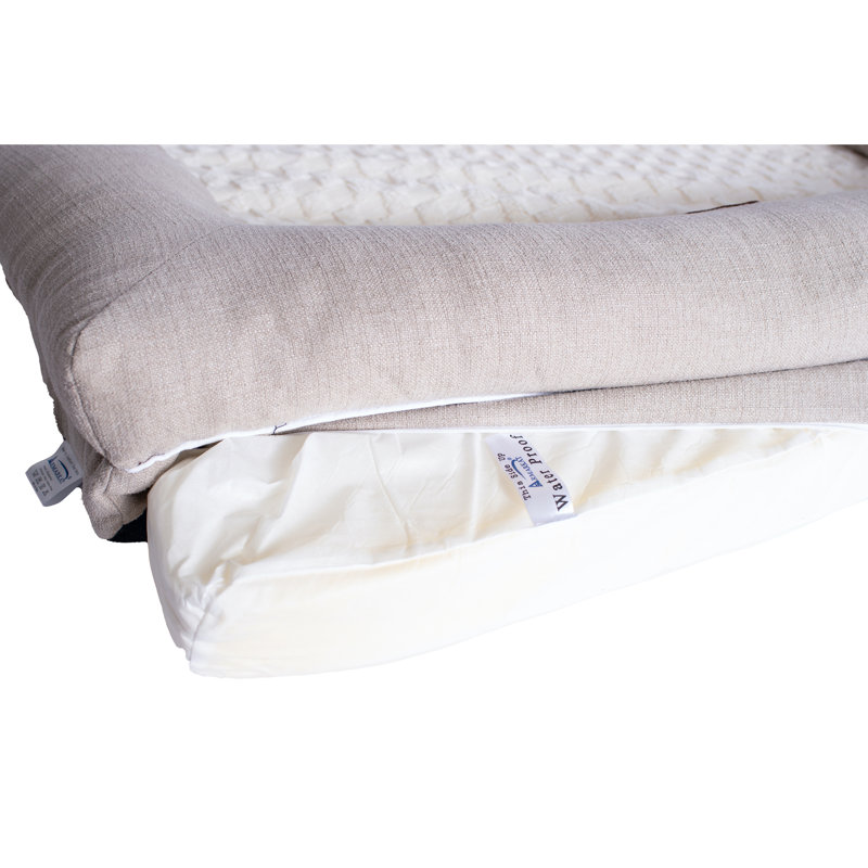 Coussin de lit pour animal de compagnie Armarkat D07B avec mousse à mémoire de forme, ivoire et beige